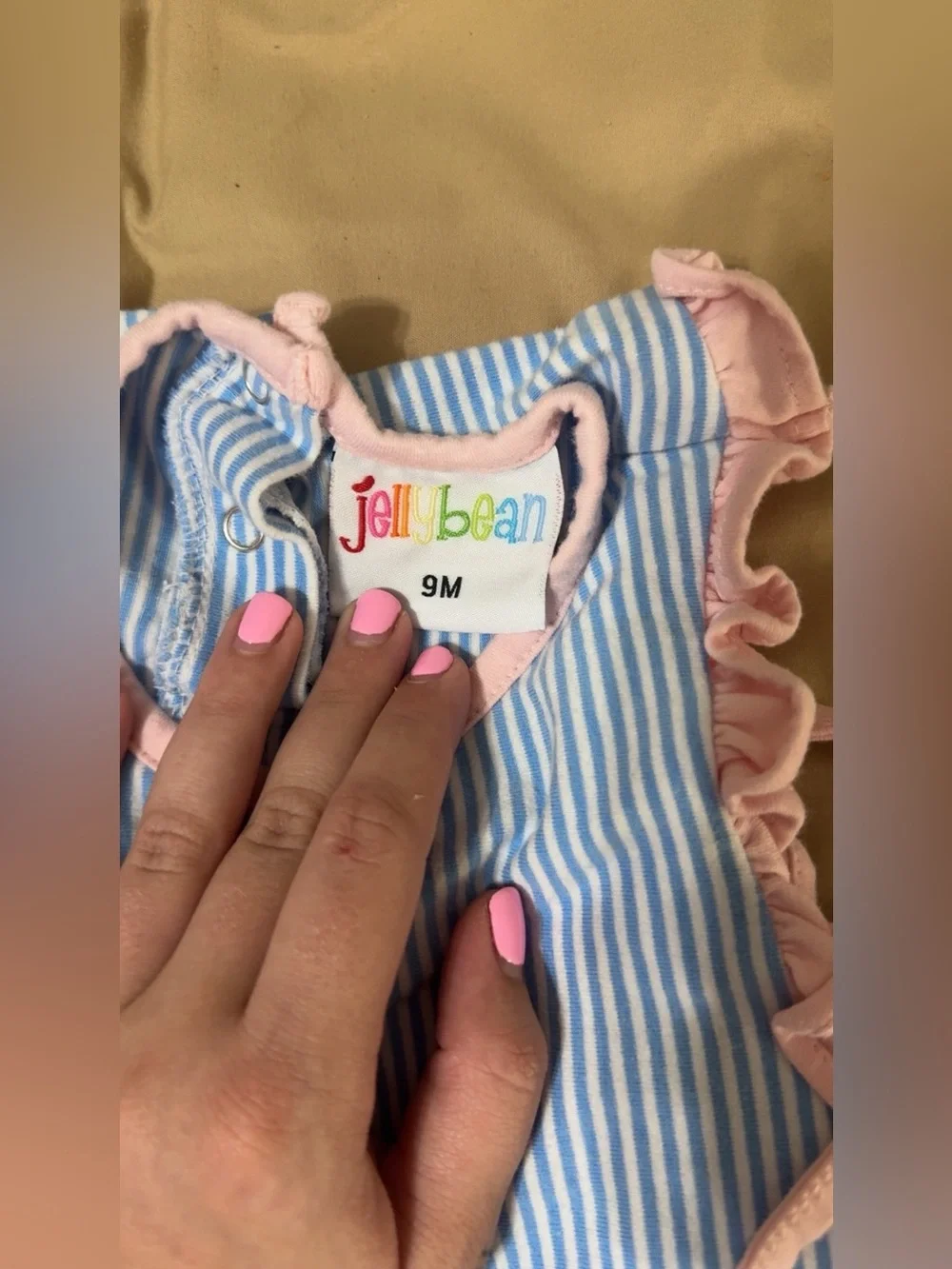 Jelly Beans Blue & Pink Striped Shirt with Matching Bloomers